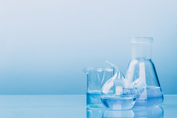 research studies on the search for vaccines, laboratory glassware, equipment, tests.