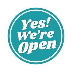 Yes we are open circle sign. Vector icon design illustration on white background.