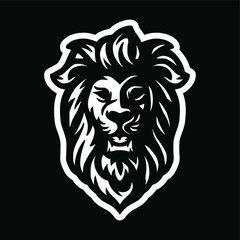 wild lion mascot logo design vector