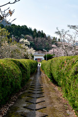 Approach way of Hoko-ji temple in Sanda city, Hyogo, Japan