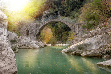 Annibale bridge on Titerno river in the Matese park