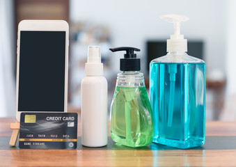 Hand sanitizer spray bottle and alcohol gel for washing  mobile phone and credit card  protect from corona virus,online shopping