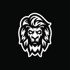 wild lion mascot logo design vector
