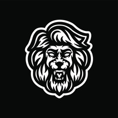 Fototapeta premium wild lion mascot logo design vector
