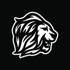 wild lion mascot logo design vector