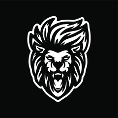 wild lion mascot logo design vector