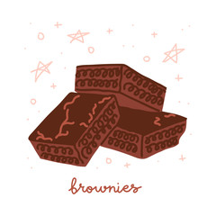 Brownies illustration, isolated