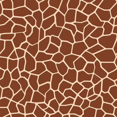 Giraffe skin with pattern. Brown spotted texture