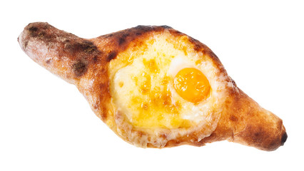 boat-shaped Adjarian khachapuri isolated