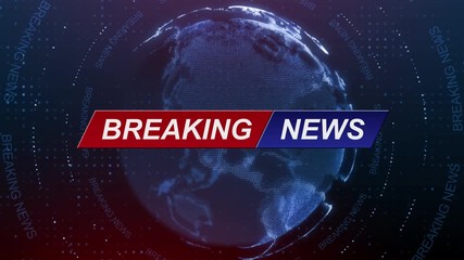 global earth rotating digital world breaking news Studio Background for news report and breaking news on world live report
