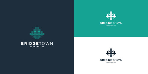 Fototapeta premium Unique and elegant minimalist bridge with premium vector style