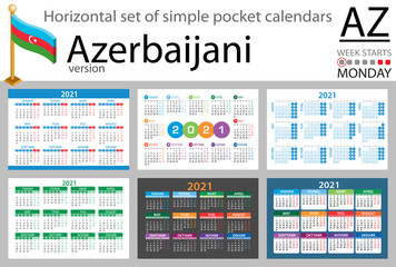 Azerbaijani horizontal pocket calendar for 2021