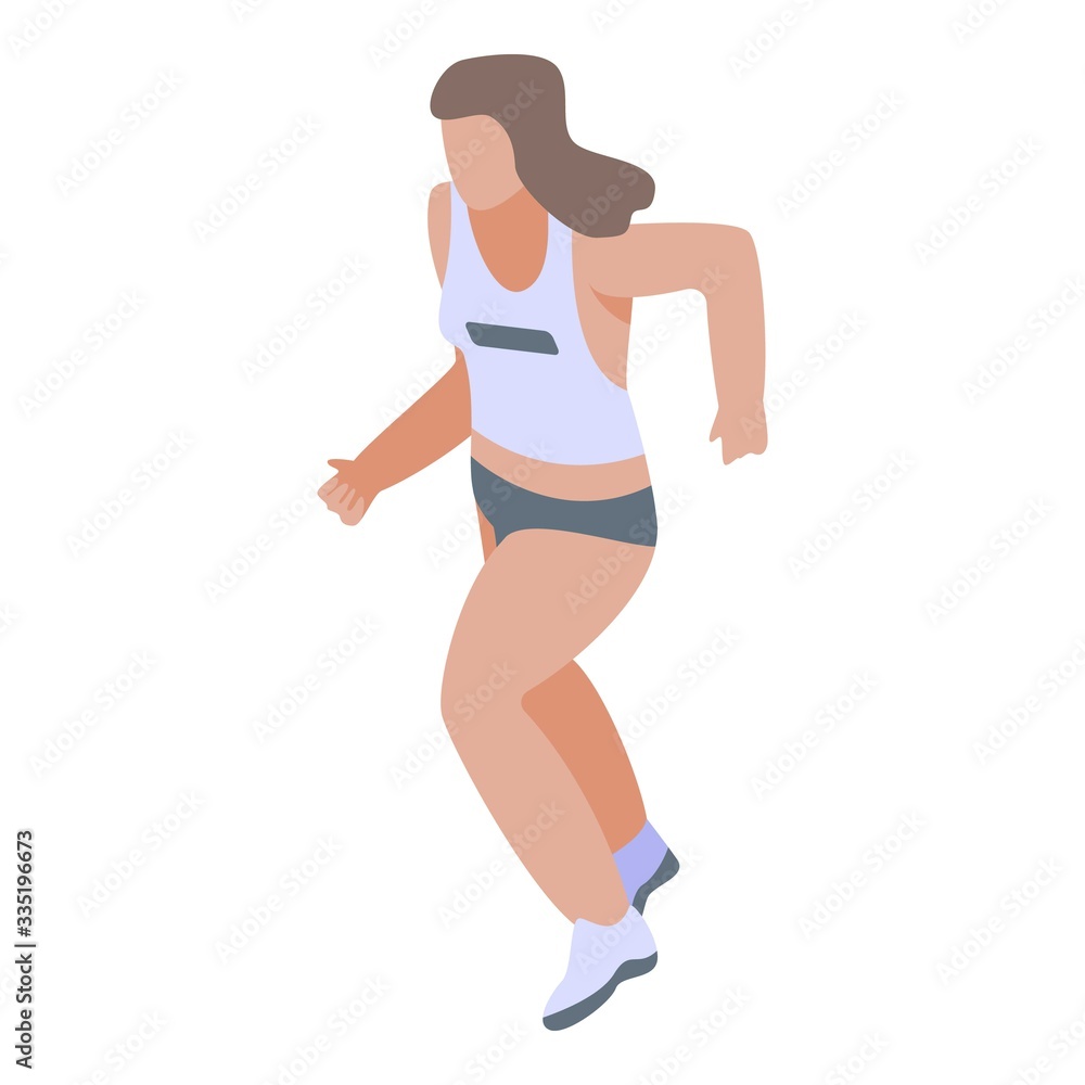 Poster triathlon running icon. isometric of triathlon running vector icon for web design isolated on white 