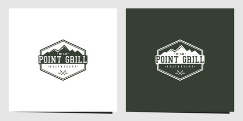 Logo for a restaurant with a vintage style Premium Vector