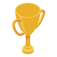 Croquet gold cup icon. Isometric of croquet gold cup vector icon for web design isolated on white background