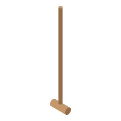 Croquet wood mallet icon. Isometric of croquet wood mallet vector icon for web design isolated on white background