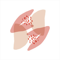 Abstract shapes flat vector illustrations set. Trendy figure decor element