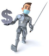 3D illustration of a cartoon character with a mask