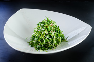 traditional Uzbek bakhor salad of radishes and cucumbers