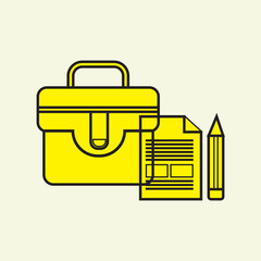 Business portfolio icon flat design
