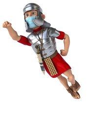 Fototapeta premium 3D illustration of a cartoon character with a mask
