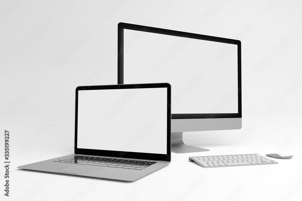 Poster mock up of device - 3d rendering