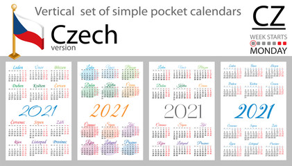 Czech vertical pocket calendar for 2021