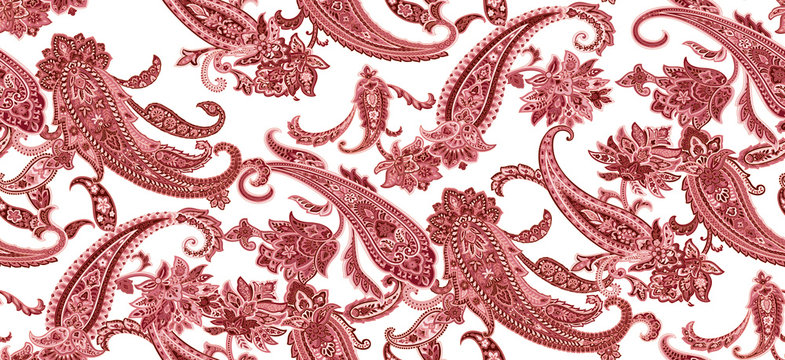 Classic paisley and fine lace pattern, Persian pattern，suitable for textile clothing and wallpaper design, invitation design