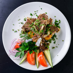 Cauldron kabob traditional Caucasian Uzbek dish