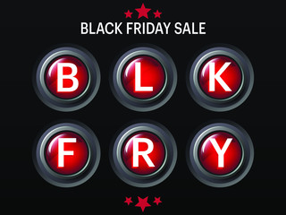 Red Hot Black Friday Sale as a rounded flip panel. Vector EPS 10