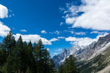Top of Mont Blanc seen from the Bonatti refuge. Courmayeur, Aosta Valley, Italy