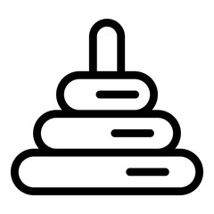 Kid toy pyramide icon. Outline kid toy pyramide vector icon for web design isolated on white background