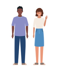 Isolated woman and man avatar vector design