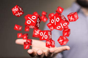 Discount and commission concept 3d