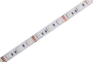 LED strip tape on white background close-up