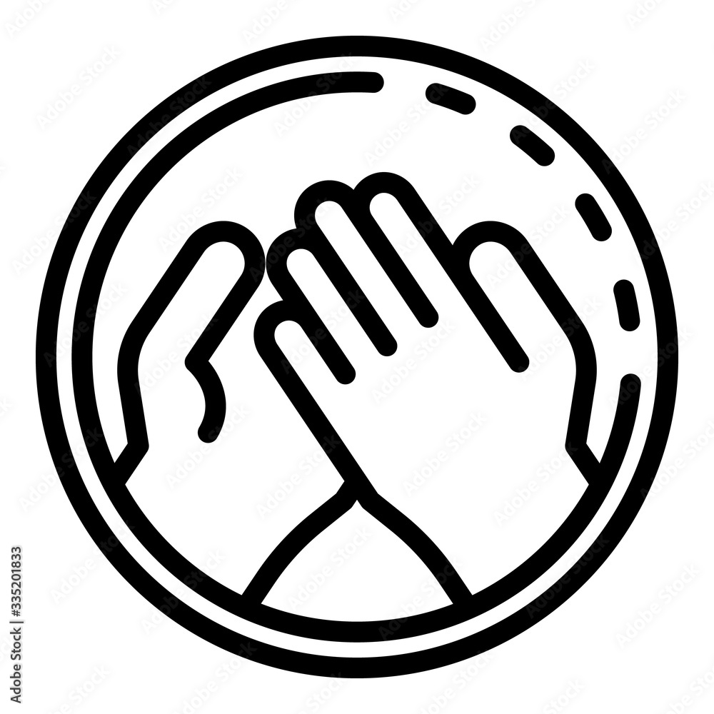 Poster social service support icon. outline social service support vector icon for web design isolated on w