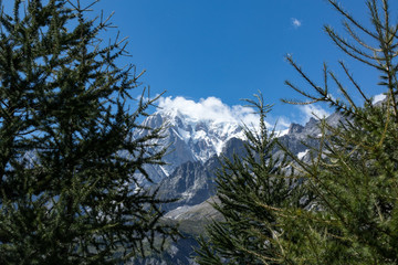 Top of Mont Blanc seen from the Bonatti refuge. Courmayeur, Aosta Valley, Italy