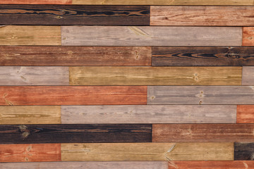 Naklejka premium Brown wooden boards or fence texture background or backdrop with old paint