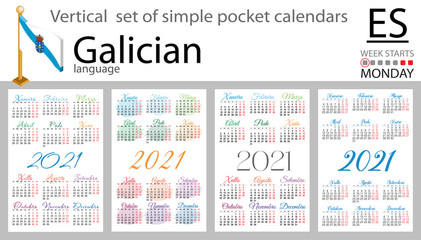Galician vertical pocket calendar for 2021