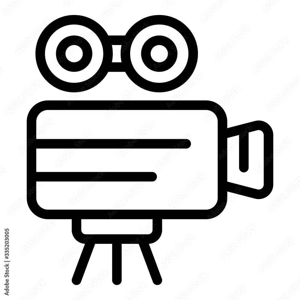 Poster retro video camera icon. outline retro video camera vector icon for web design isolated on white bac