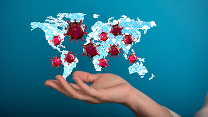 Coronavirus or Flu virus - Microbiology And Virology Concept.