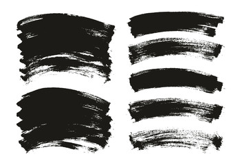 Flat Paint Brush Thin Curved Background High Detail Abstract Vector Background Mix Set 