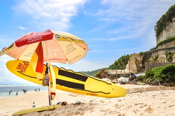 Surf rescue lifeguard at the beach in Indonesia Bali