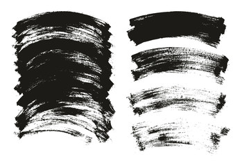 Flat Paint Brush Thin Curved Background High Detail Abstract Vector Background Mix Set 