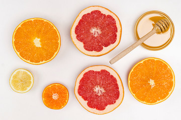 Citrus fruits and honey natural remedy or flu prevention