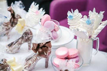 Candy bar with pink sweets