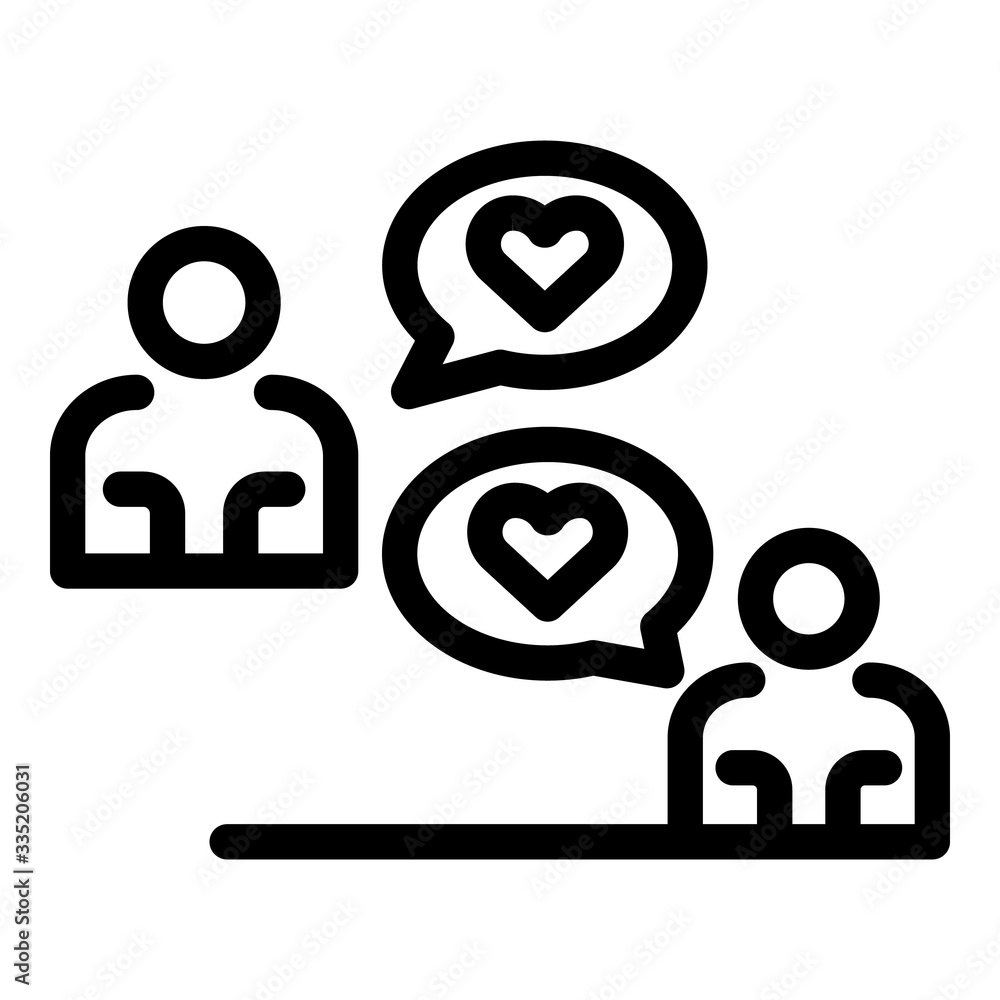 Poster chat affection icon. outline chat affection vector icon for web design isolated on white background