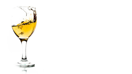 wine glass on a white background