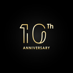 Anniversary Gold Number Vector Design