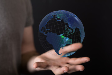 digital earth connection concept 3d.